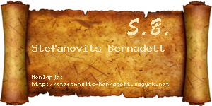 Stefanovits Bernadett névjegykártya