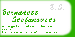 bernadett stefanovits business card